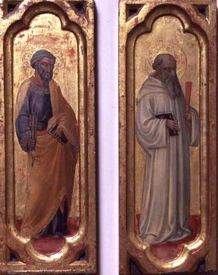 St. Peter and St. Benedict (tempera on panel) a Bicci  di Lorenzo