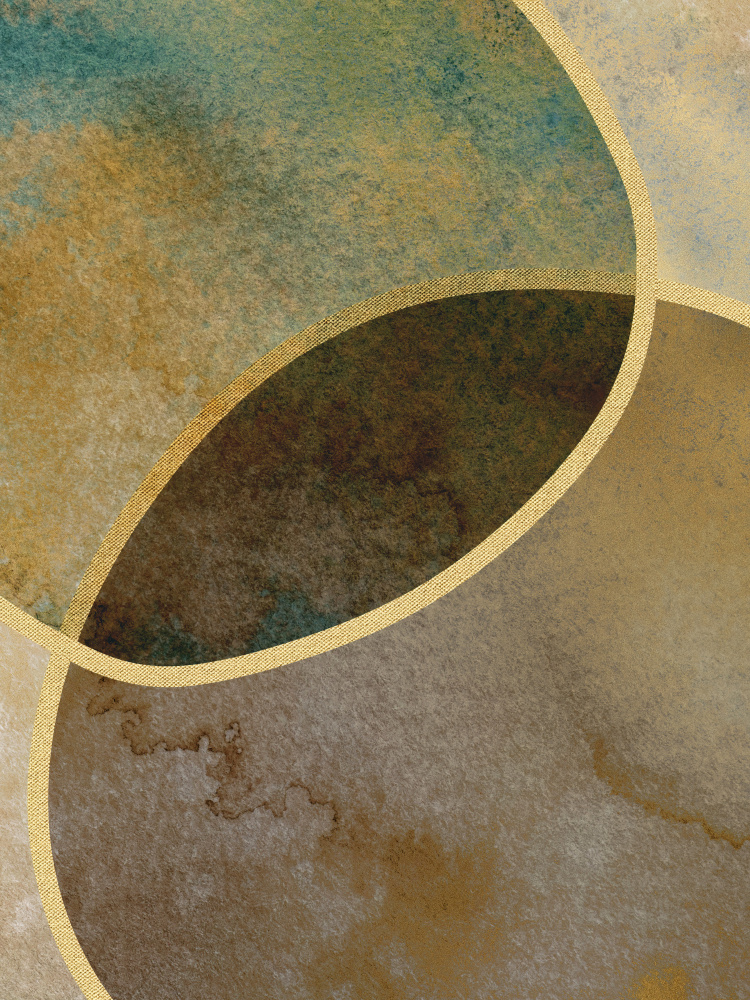 Abstract Circles With Gold 2 a Bilge Paksoylu