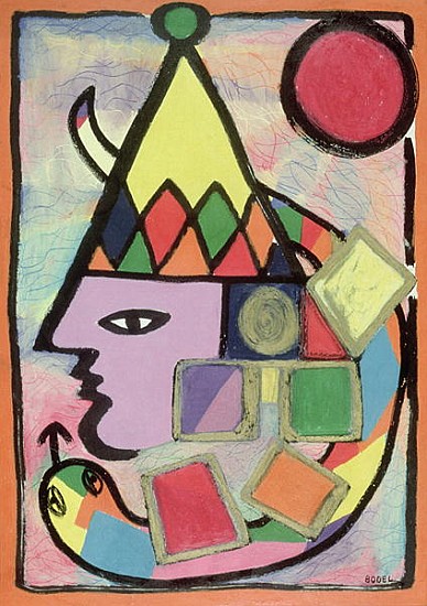 Harlequin, 2000 (oil, pastel and Indian ink on paper)  a Bodel  Rikys