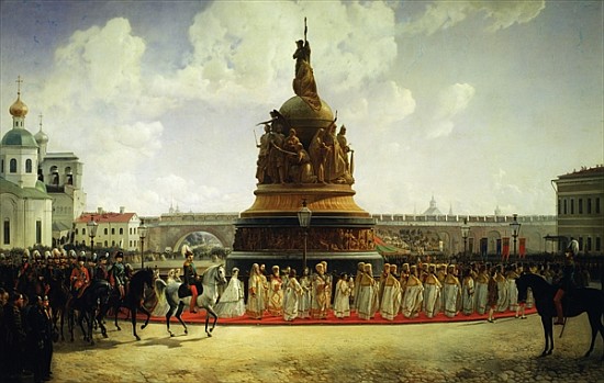 The Consecrating of the Monument to the Millennium of Russia in Novgorod in 1862 a Bogdan Willewalde