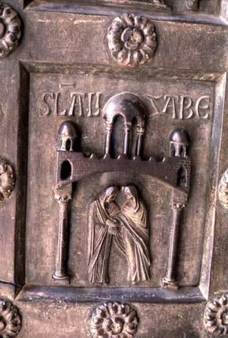Panel depicting the Visitation on the Porta di S. Ranieri a Bonannus of Pisa