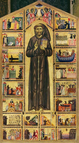 Tafelbild: Der hl. Franziskus von Assisi. - a Bonaventura Berlinghieri