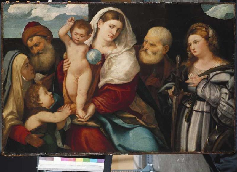 Die heilige Familie mit St. Katharina. a Bonifacio  Veronese