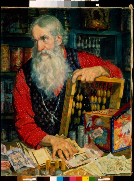 The Merchant (Old Man with Money) a Boris Michailowitsch Kustodiew