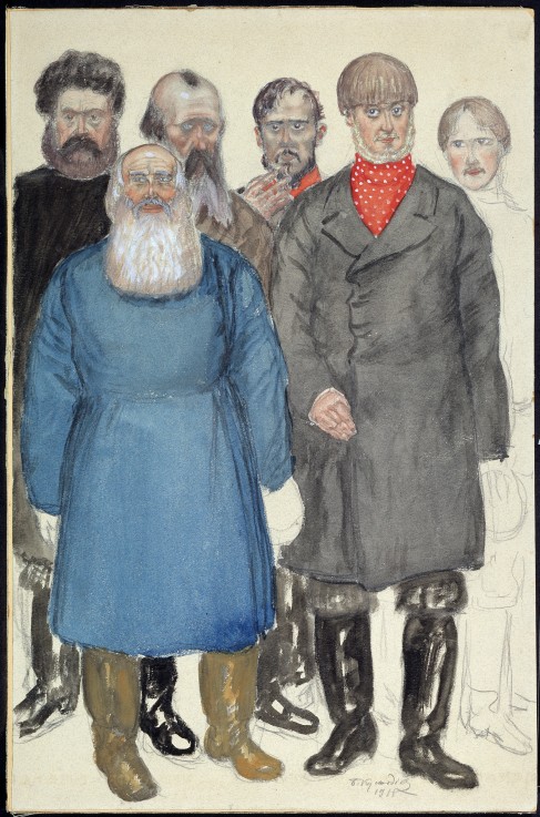 Costume design for the theatre play Wolfs and Sheeps by A. Ostrovsky a Boris Michailowitsch Kustodiew