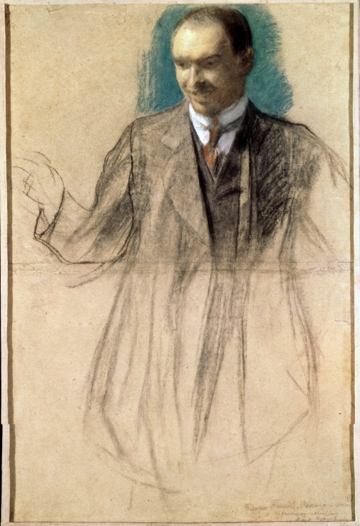 Portrait of the artist Kusma Petrov-Vodkin (1878-1939) a Boris Michailowitsch Kustodiew