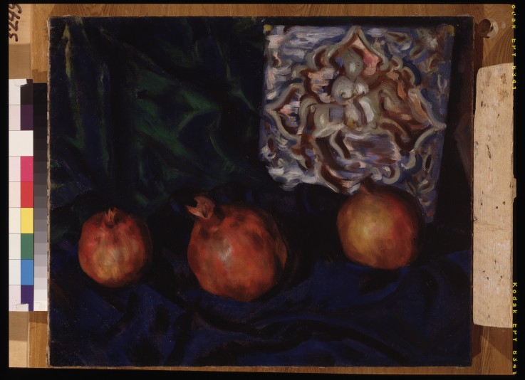 Still life. Pomegranates a Boris Michailowitsch Kustodiew