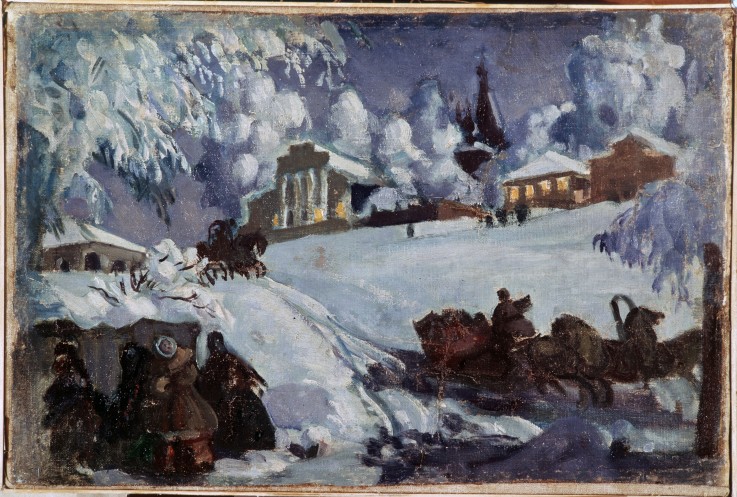 Winter. Sleigh Ride a Boris Michailowitsch Kustodiew