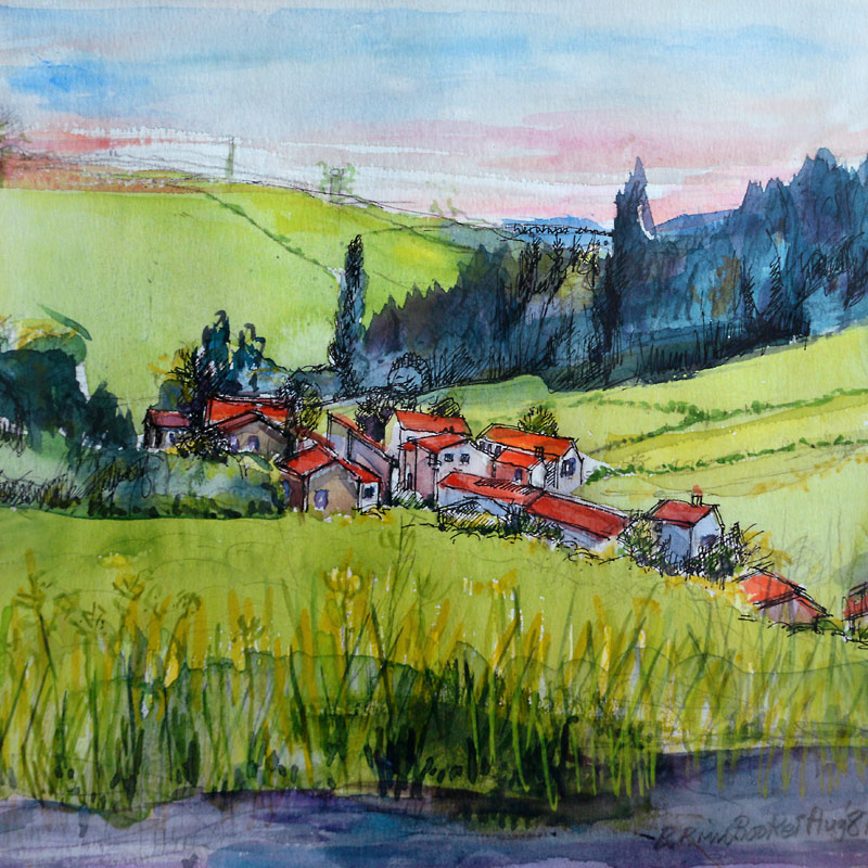 Village in the Auvergne a Brenda Brin  Booker