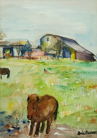 Pony in the Farm Meadow, East Green a Brenda Brin  Booker