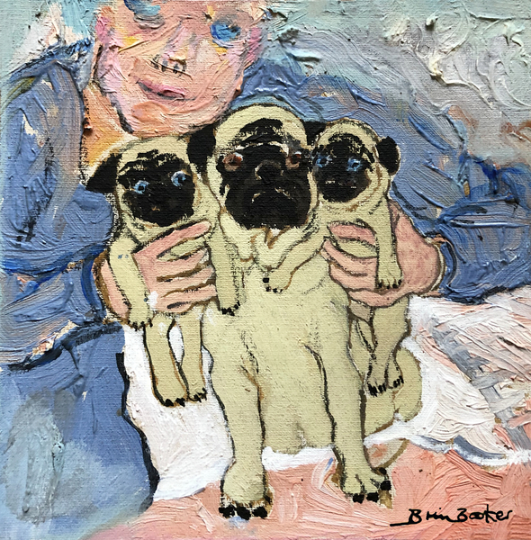 Pug pups with their Mother a Brenda Brin  Booker