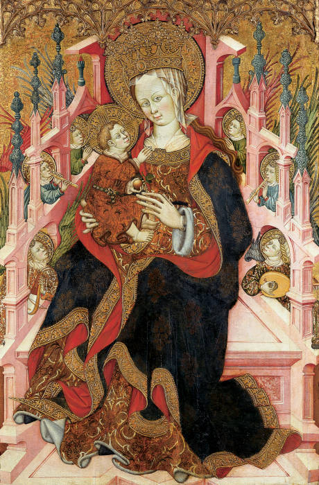 Virgin and Child Enthroned with Angels Making Music a Burnham-Meister