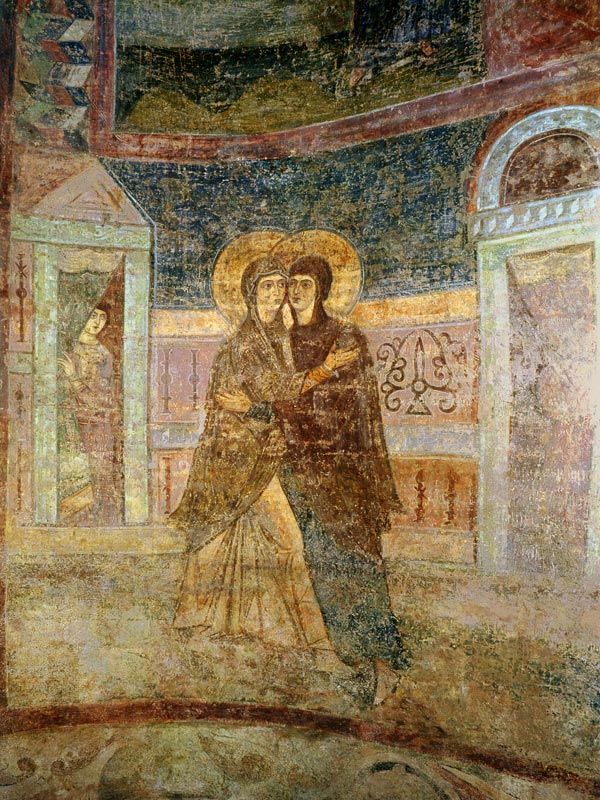 The Visitation, detail from the chapel interior a Byzantine