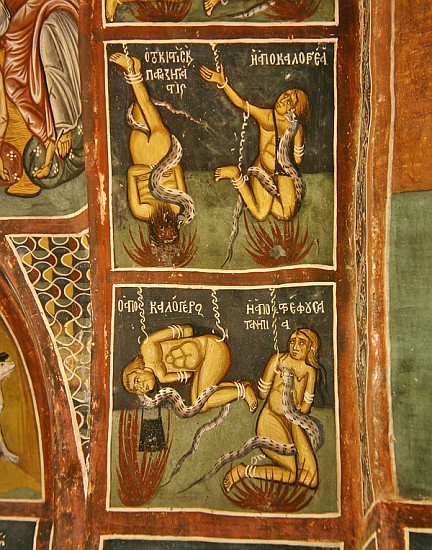 The Damned: The Usurer and the Sinful Nun (above), the Lapsed priest and the Bad Mother (below) a Byzantine