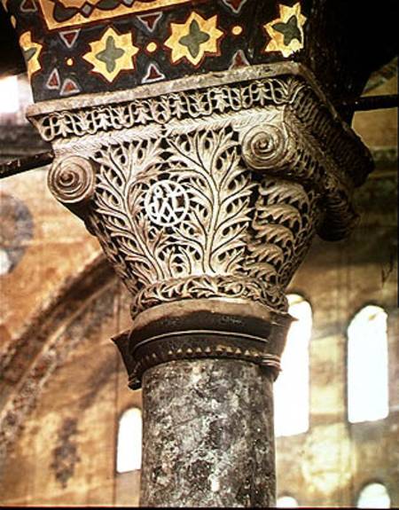Carved capital from the interior a Byzantine School