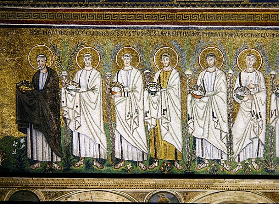 Group of saints and martyrs a Byzantine School
