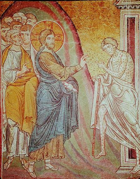 Jesus healing a leper a Byzantine School