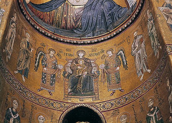 Madonna and Child Enthroned with Angels and Apostles, from the central apse a Byzantine School