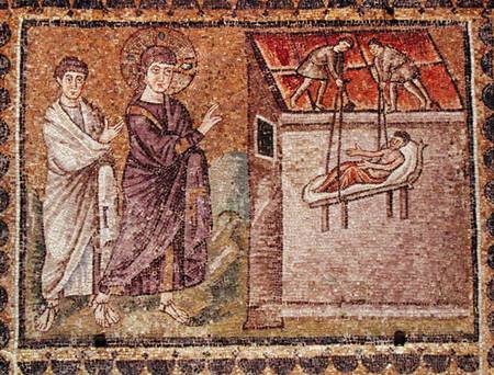 The Paralytic of Capharnaum is Lowered from the Roof, Scenes from the Life of Christ a Byzantine School