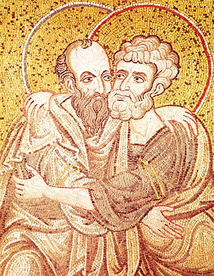 SS. Peter and Paul Embracing a Byzantine School