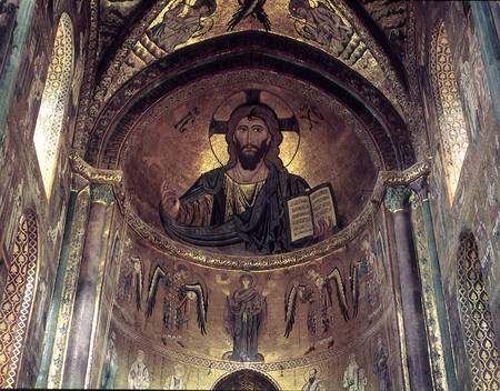 View of the apse depicting the Christ Pantocrator and the Virgin at Prayer Surrounded by Archangels a Byzantine School