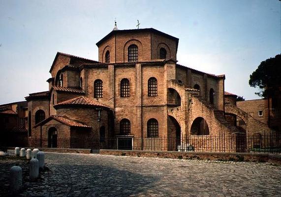 Rear facade of the church, c.547 AD (photo) a Byzantine School, (6th century)