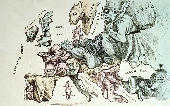 Comic map of Europe a c.1870 Frederick Rose