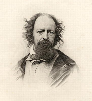 Portrait of Alfred, Lord Tennyson (1809-92) (engraving) a C. Laurie