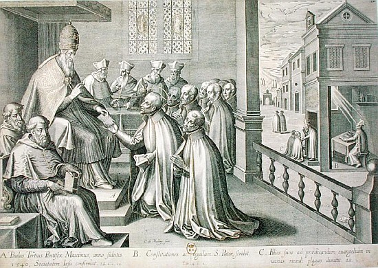 Pope Paul III (1468-1549) Receiving the Rule of the Society of Jesus a C. Malloy