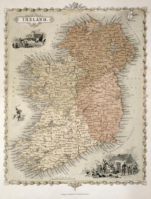 Map of Ireland, published c.1850 (hand-coloured engraving) a C. Montague