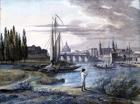 View of Dresden and the River Elbe a C. Roes