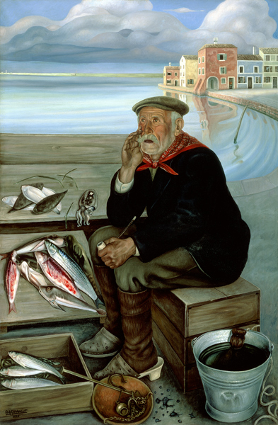 Venditore di pesce a Cagnaccio di San Pietro