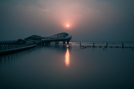 Sunset of Suzhou Bay