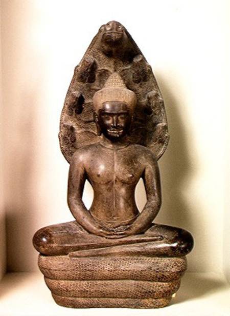 Buddha seated in meditation on the Naga, Angkor a Cambodian
