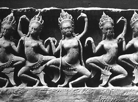 Dancing Apsarasas, detail from a frieze a Cambodian
