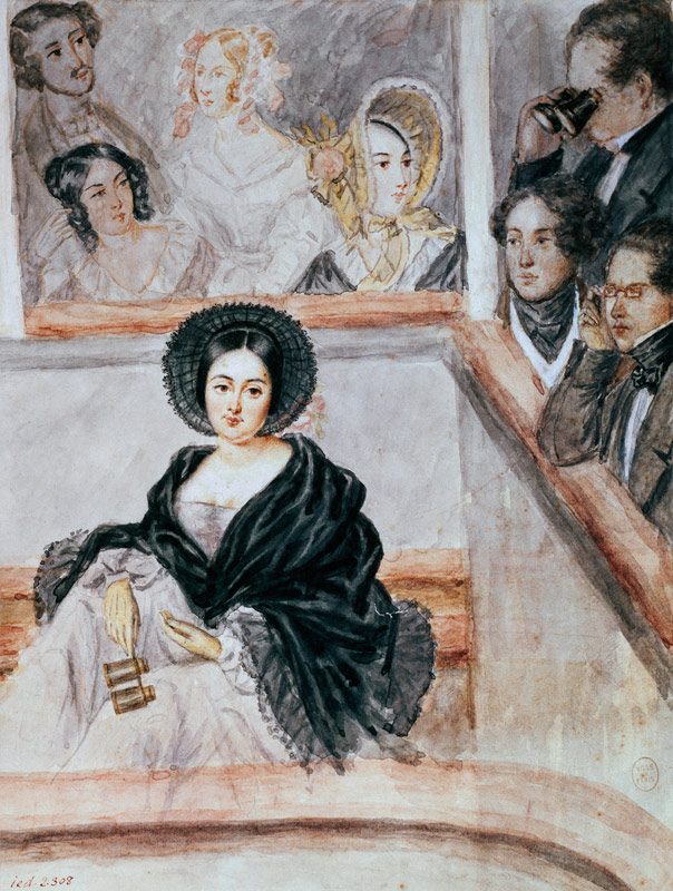 Marie Duplessis (1824-47) at the Theatre a Camille-Joseph-Etienne Roqueplan