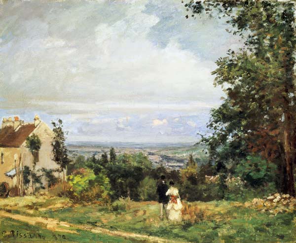 Countryside at Louveciennes a Camille Pissarro