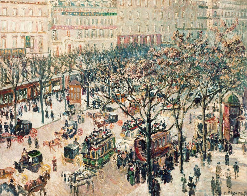 The boulevard of the Italy in the morning light. a Camille Pissarro