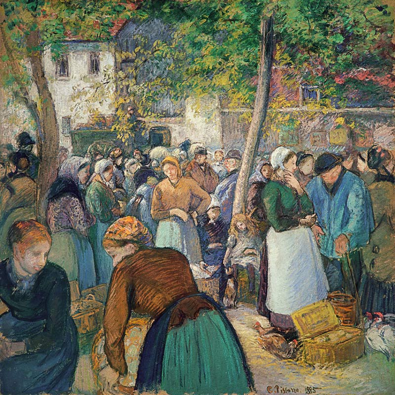 The poultry market, Gisors a Camille Pissarro