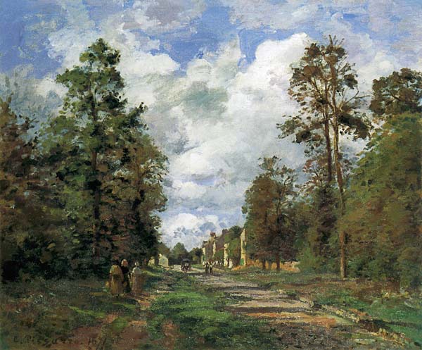 The Strasse to Louveciennes a Camille Pissarro