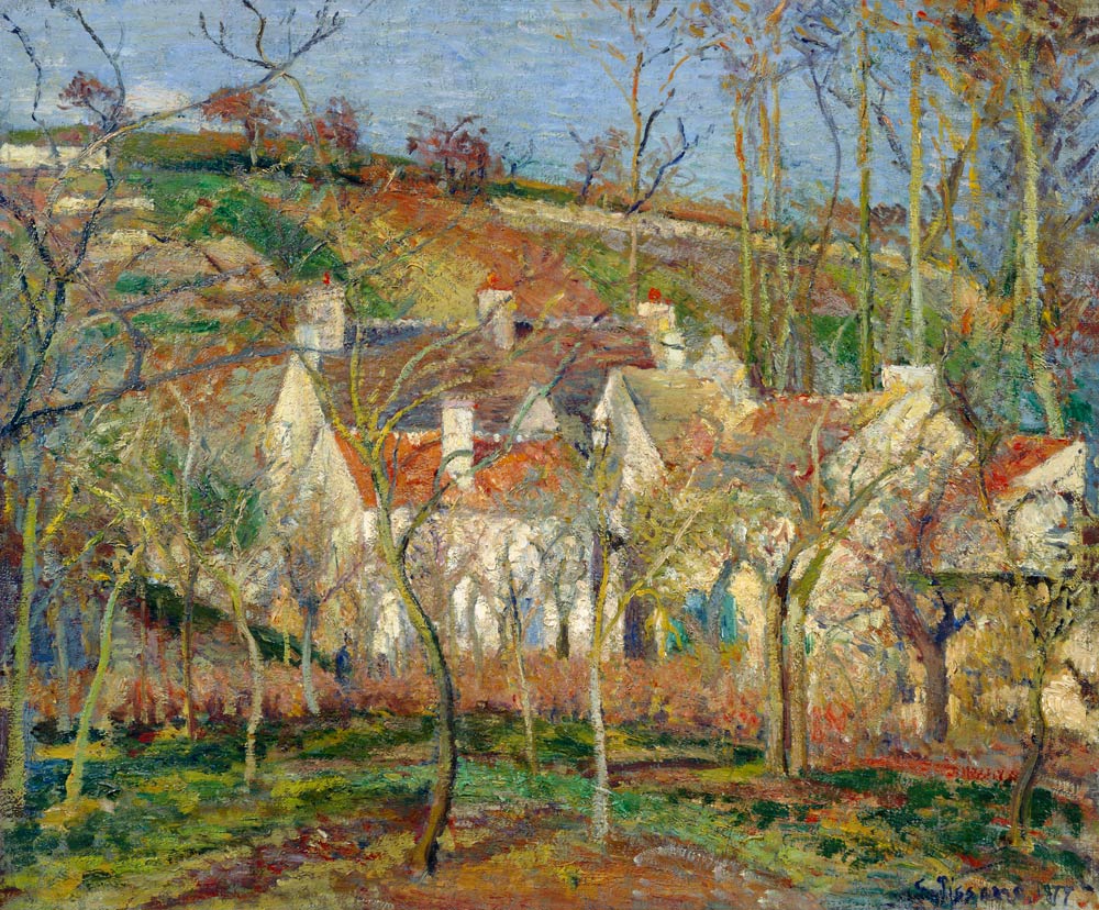 The red roofs a Camille Pissarro
