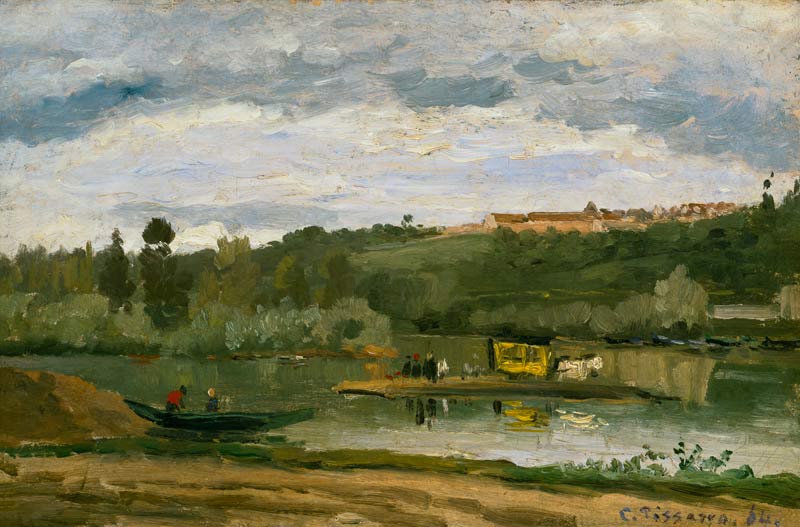 Ferry at Varenne-Saint-Hilaire a Camille Pissarro
