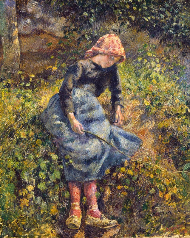 Girl with a Stick a Camille Pissarro