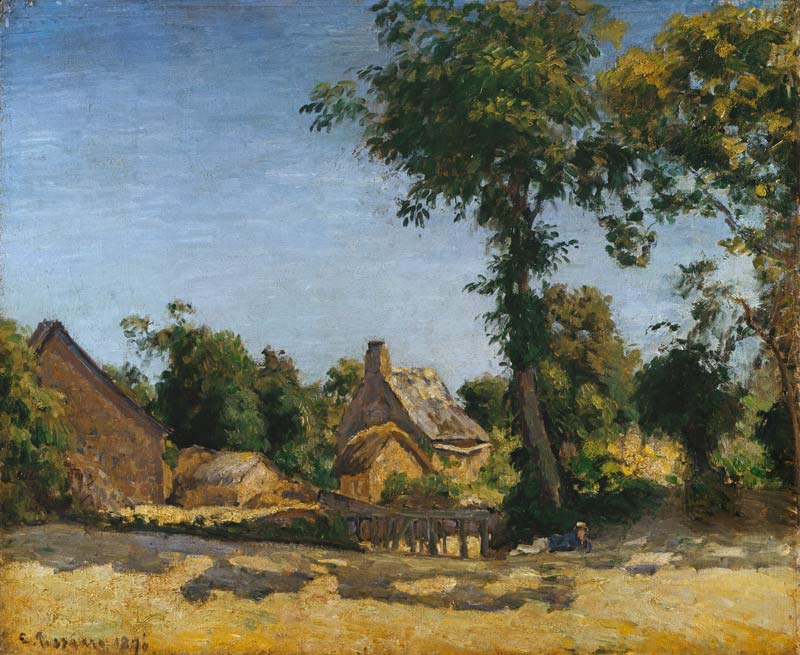 C.Pissarro, Landschaft (Dorf Melleraye) a Camille Pissarro