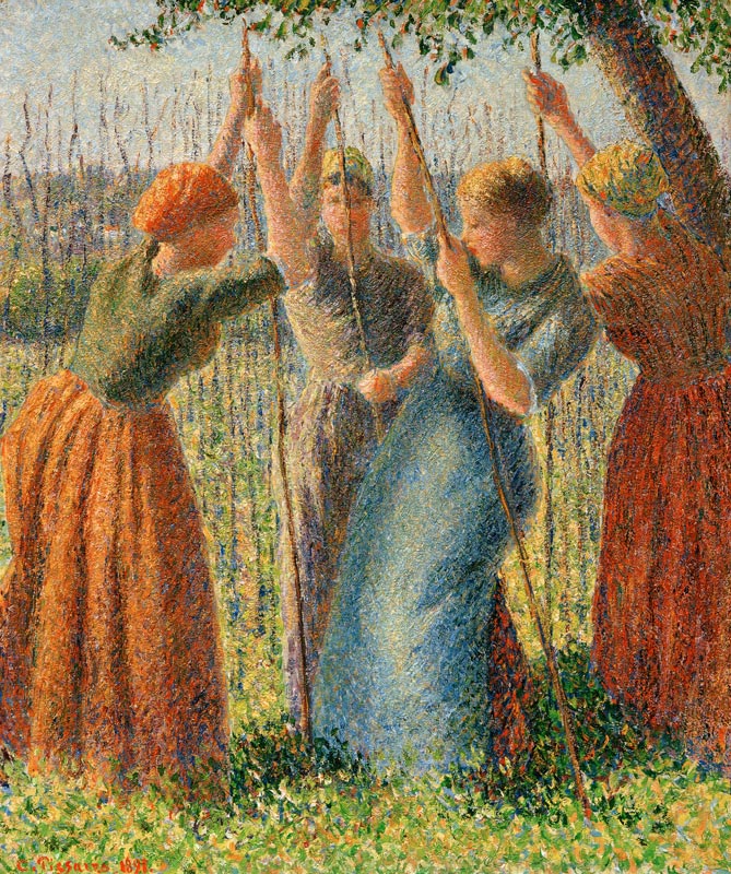 Farmers setting barres a Camille Pissarro
