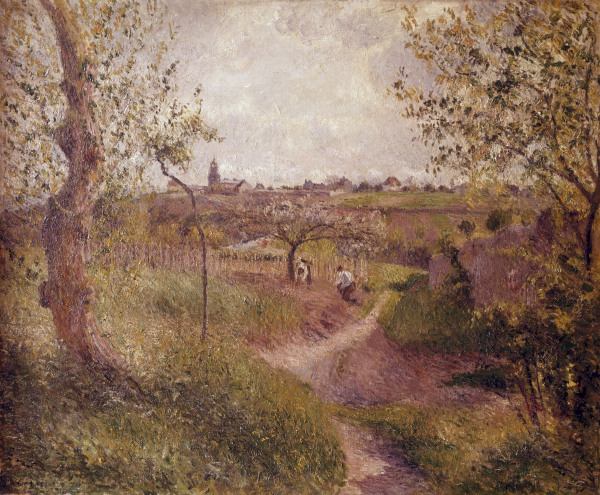 C. Pissarro / Chemin montant a travers.. a Camille Pissarro