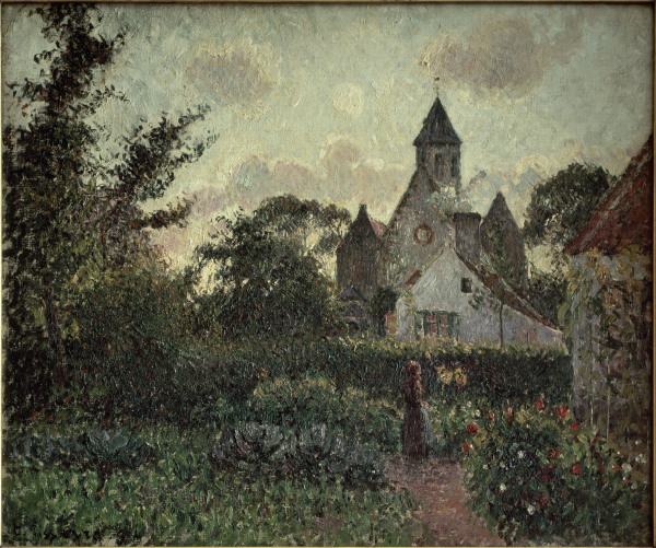 C. Pissarro / The Church in Knocke a Camille Pissarro