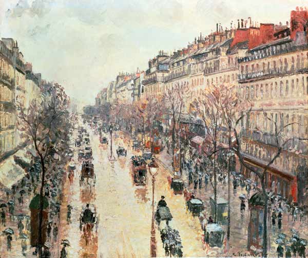 The Boulevard Montmartre a Camille Pissarro