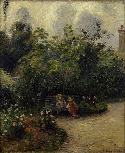 C.Pissarro / Garden in L Hermitage a Camille Pissarro