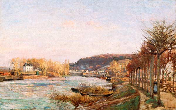 The Seine at Bougival a Camille Pissarro